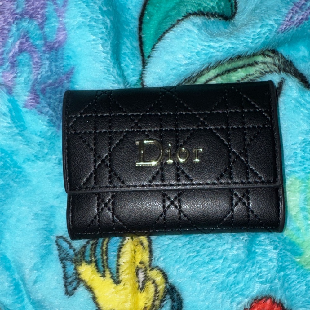 Black Quilted Leather Card Holder